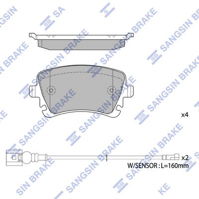 Колодки тормозные задние SANGSIN SP1818