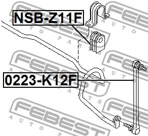 Втулка стабилизатора переднего FEBEST NSBZ11F