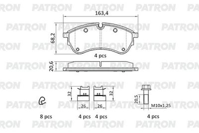 Колодки тормозные дисковые передние PATRON PBP242