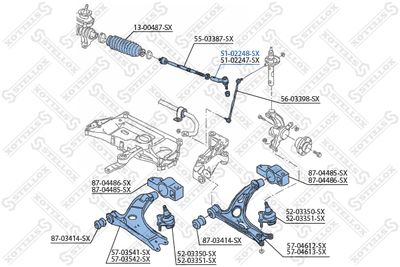 Наконечник рулевой левый STELLOX 5102248SX