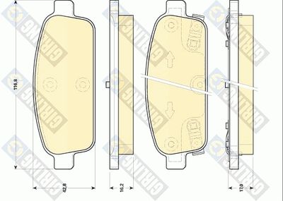 Колодки тормозные задние GIRLING 6118449