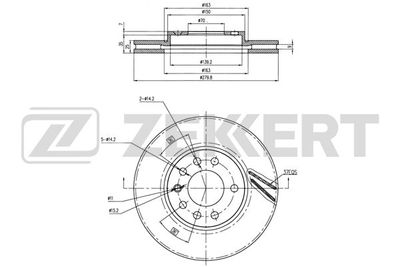 Диск тормозной передний Zekkert BS5247