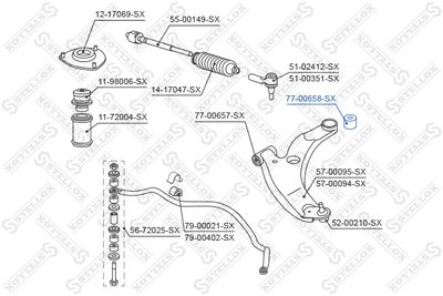 Сайлентблок рычага переднего задний STELLOX 7700658SX
