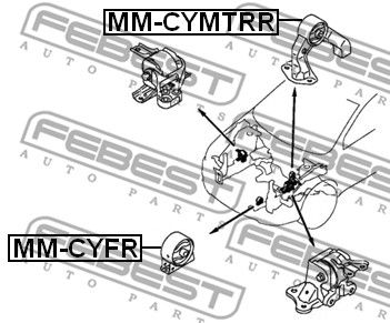 Подушка двигателя задняя FEBEST MMCYMTRR