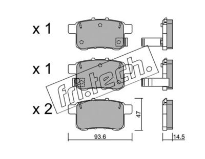 Комплект колодок для дискового тормоза TRUSTING 8850