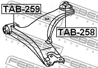 Сайлентблок рычага переднего FEBEST TAB259