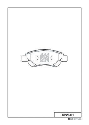 Колодки тормозные передние с антискрипной пластиной MK KASHIYAMA D2264H