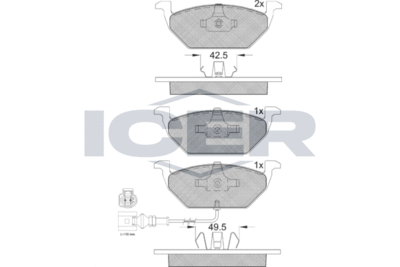 Колодки тормозные дисковые ICER 181349396