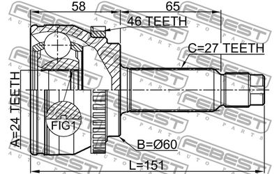 ШРУС наружный FEBEST 2210SOUA46