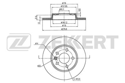 Диск тормозной задний Zekkert BS5094