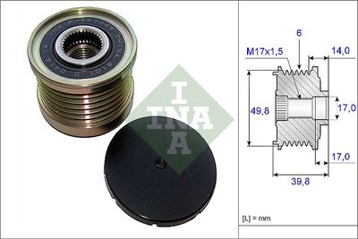 Шкив генератора INA 535014610