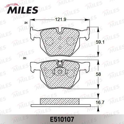 Колодки тормозные задние Miles E510107