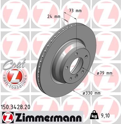 Диск тормозной ZIMMERMANN 150342820