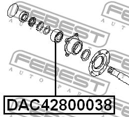 Подшипник ступицы задней FEBEST DAC42800038