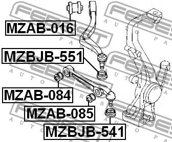 Сайлентблок нижнего переднего рычага FEBEST MZAB085