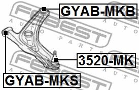 Сайлентблок рычага переднего FEBEST GYABMKS