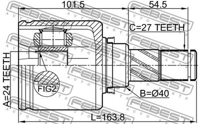 ШРУС внутренний левый FEBEST 0211J32MR20LH