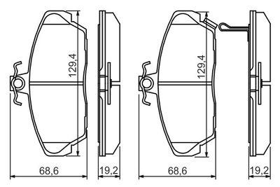 Комплект колодок для дискового тормоза BOSCH 0986424214