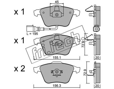 Комплект колодок для дискового тормоза TRUSTING 5652