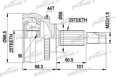 ШРУС наружный комплект PATRON PCV1600