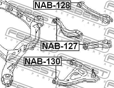 Сайлентблок заднего рычага FEBEST NAB127