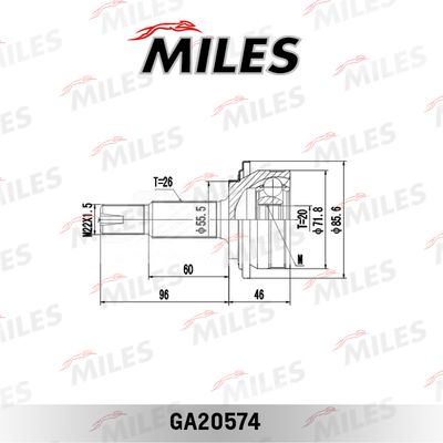 ШРУС наружный Miles GA20574