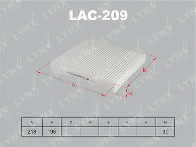 Фильтр салона LYNXauto LAC209