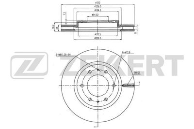 Диск тормозной передний Zekkert BS6192