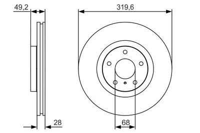 Диск тормозной передний BOSCH 0986479R22