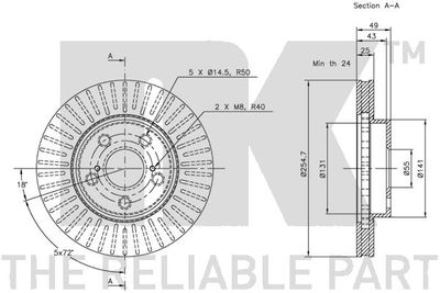 Диск тормозной NK 314539