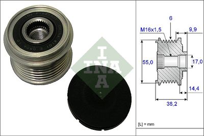 Шкив генератора INA 535021610