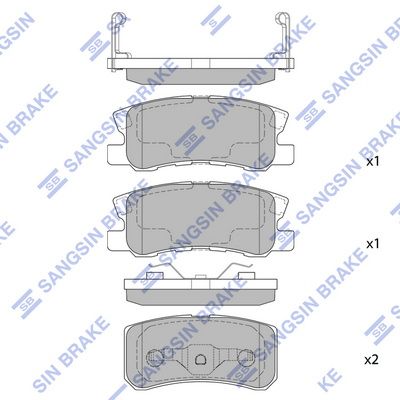 Колодки тормозные задние SANGSIN SP2076