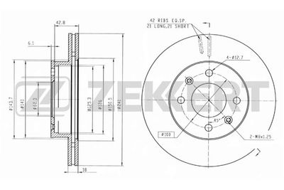 Диск тормозной передний Zekkert BS5485