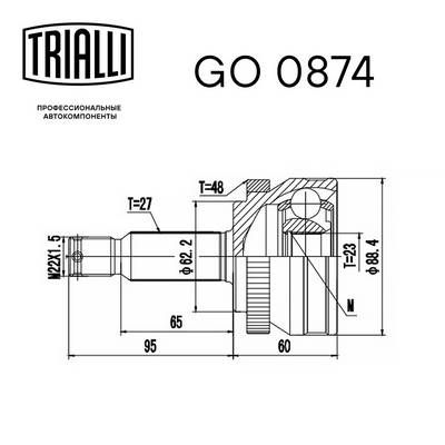 ШРУС передний наружный TRIALLI GO0874
