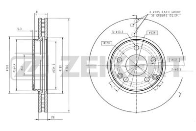 Диск тормозной передний Zekkert BS5201