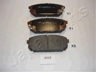 Колодки тормозные дисковые задние JAPANPARTS PPK03AF