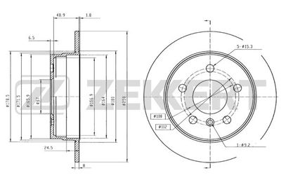 Диск тормозной задний Zekkert BS5771