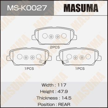 Колодки тормозные дисковые Masuma MSK0027