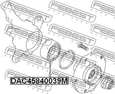 Подшипник передней ступицы FEBEST DAC45840039M
