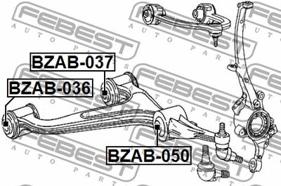 Сайлентблок нижнего переднего рычага FEBEST BZAB050