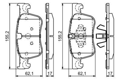 Комплект колодок для дискового тормоза BOSCH 0986494695