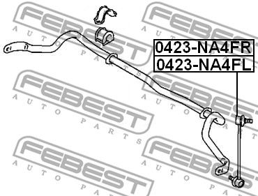 Тяга стабилизатора переднего левая FEBEST 0423NA4FL