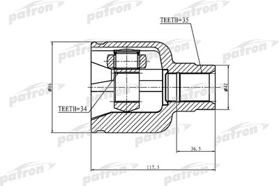 ШРУС внутренний правый PATRON PCV1228