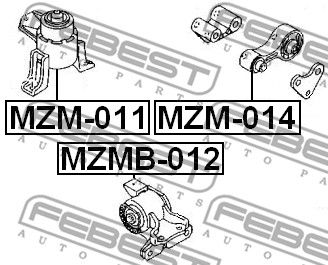 Сайлентблок левой подушки двигателя FEBEST MZMB012