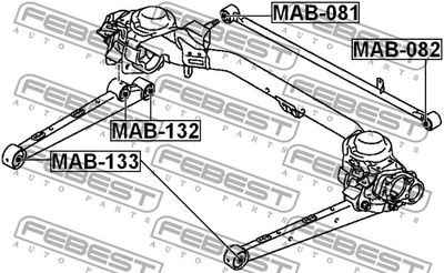 Сайлентблок задней продольной тяги FEBEST MAB132