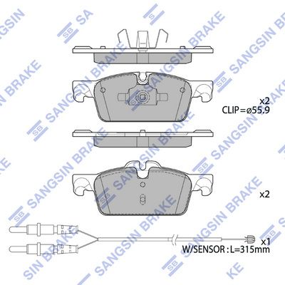 Колодки тормозные дисковые SANGSIN SP4132