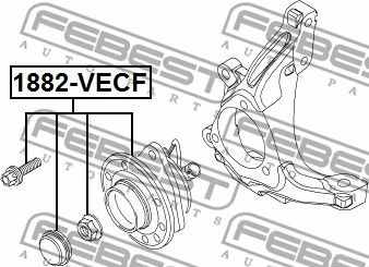 Ступица передняя FEBEST 1882VECF