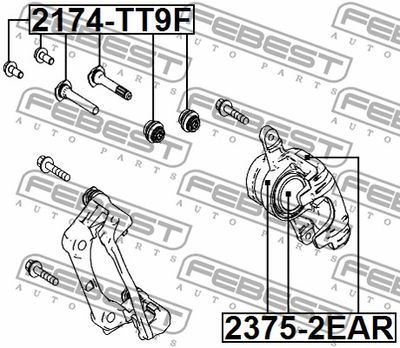 Ремкомплект суппорта заднего FEBEST 23752EAR