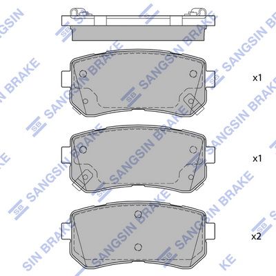 Колодки тормозные задние SANGSIN SP1684