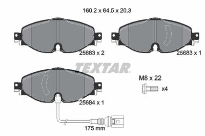 Колодки тормозные передние TEXTAR 2568301